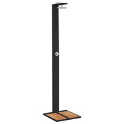 Doccia da Esterno Nera 50x55x224cm in Polyrattan e Legno Acacia CFW7553488