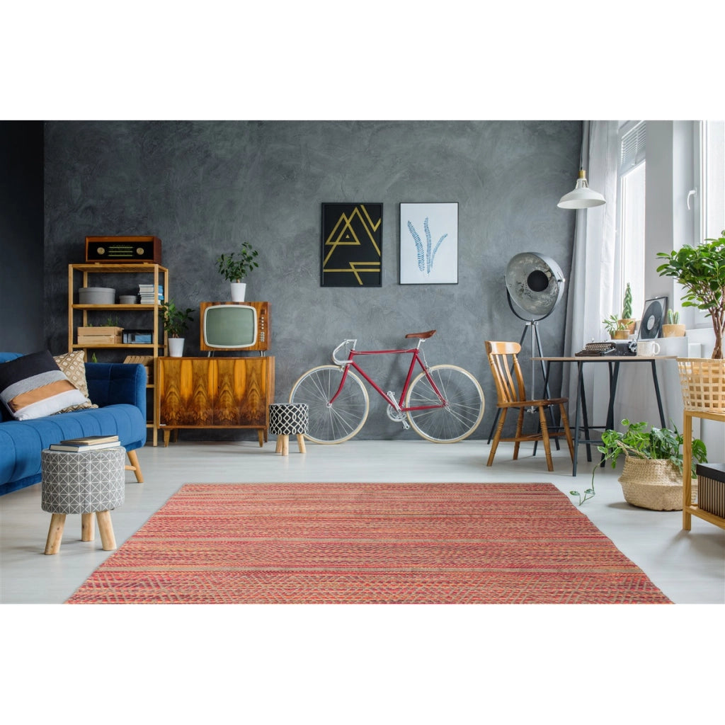 Tappeto Sienna 800 in Juta e Cotone Rosso