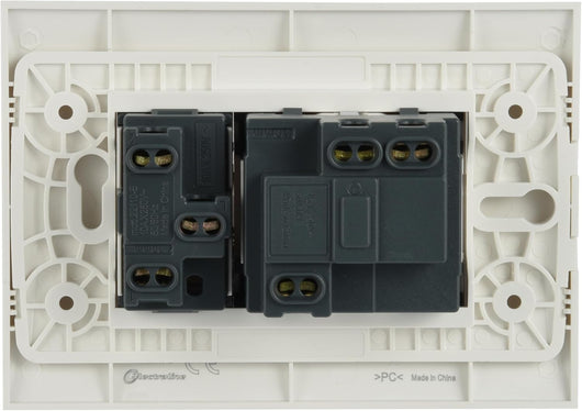 KIT PRESA BIVALENTE-DEVIATORE CON SUPPORTO E PLACCA ELECTRALINE Colore bianco - ELECTRALINE