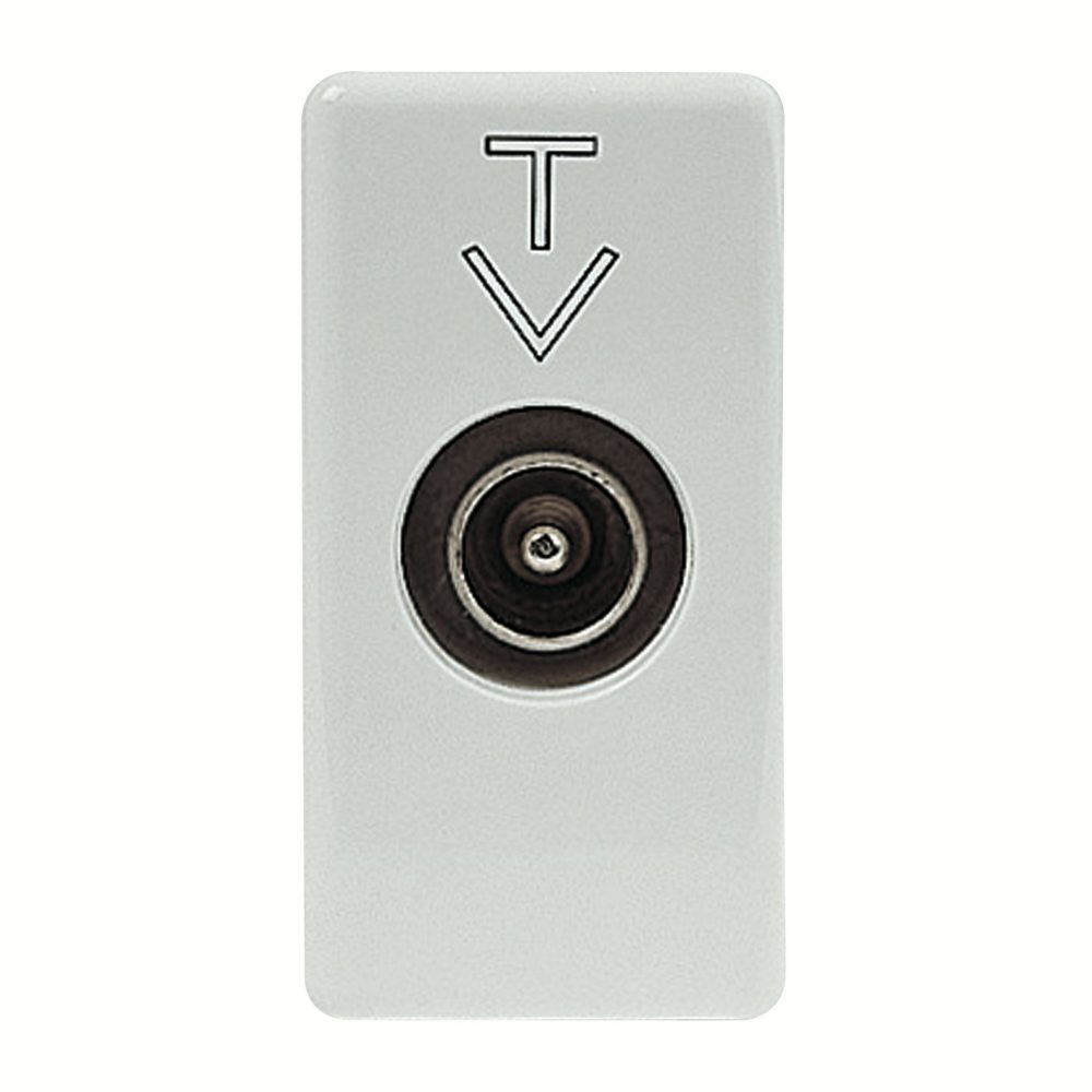 PRESA COASSIALE TV MASCHIO 'SYSTEM' Passante 5dB - Bianco - GEWISS