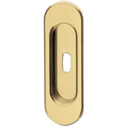 MANIGLIA PER PORTE SCORREVOLI CON FORO CHIAVE Cromo satinato