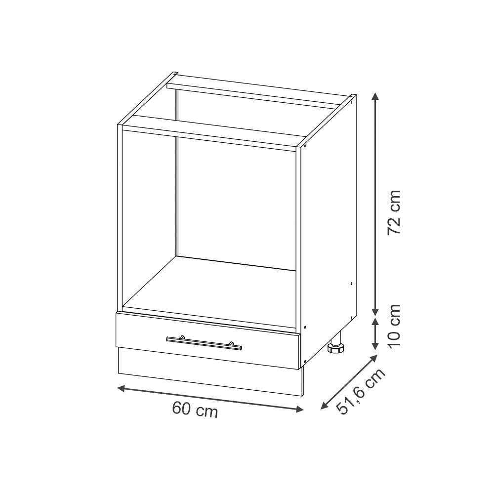 Mobile per forno da incasso Fame-Line GrigioBeige/Bianco 60 cm, PL Marmo Vicco