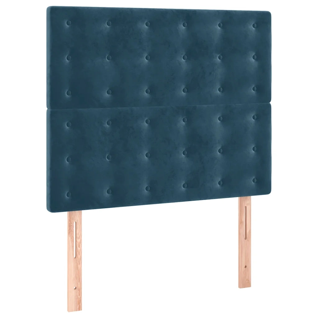 Giroletto a Molle con Materasso Blu Scuro 90x190 cm in Velluto 3132895