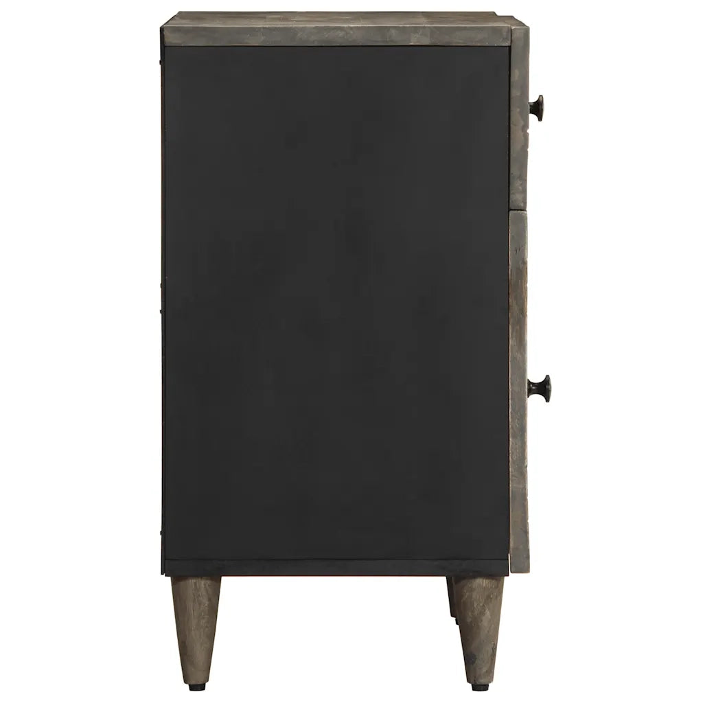 Comodino Grigio Chiaro 50x33x60 cm in Legno Massello di Mango 4017800