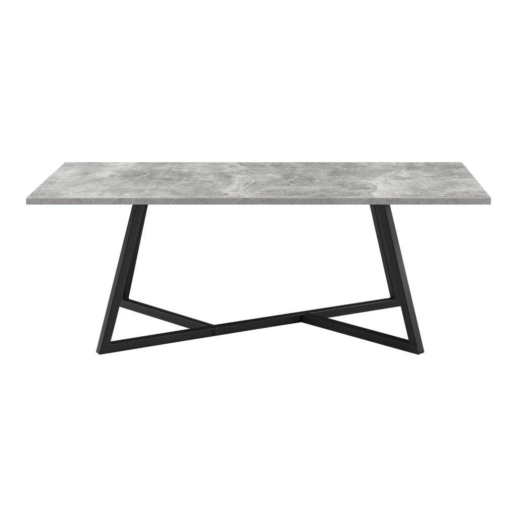 Tavolino da caffè/da Divano (LxLxA) 120x60x45 cm Tavolino Basso da Salotto/Soggiorno con Gambe in Acciaio Nero e Piano in MDF di Forma Rettangolare - Effetto Cemento