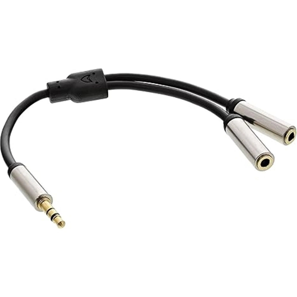 Trade Shop - Cavo Splitter Audio Da 3,5 Mm Jack Aux Maschio A 2 Femmina Uno In Due Cuffie Q-hd74 -