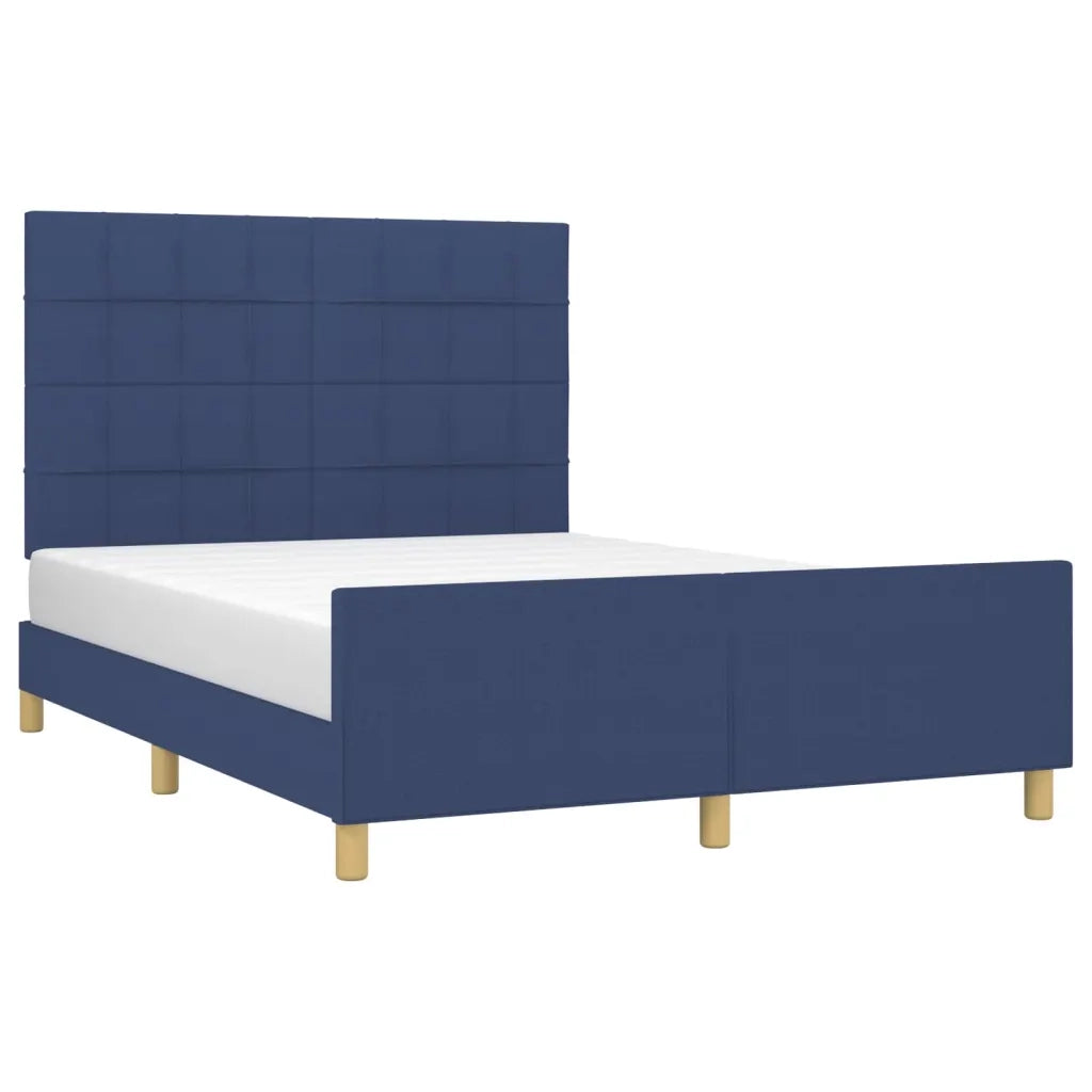 Giroletto senza Materasso-Struttura Letto Blu 140x190 cm in Tessuto 425685