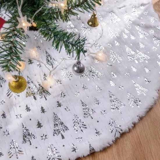 Decorazione di Natale - coperta - mantellina di Natale 150cm, cuscino di Natale, mantellina di Natale, calza di Natale base (argento)