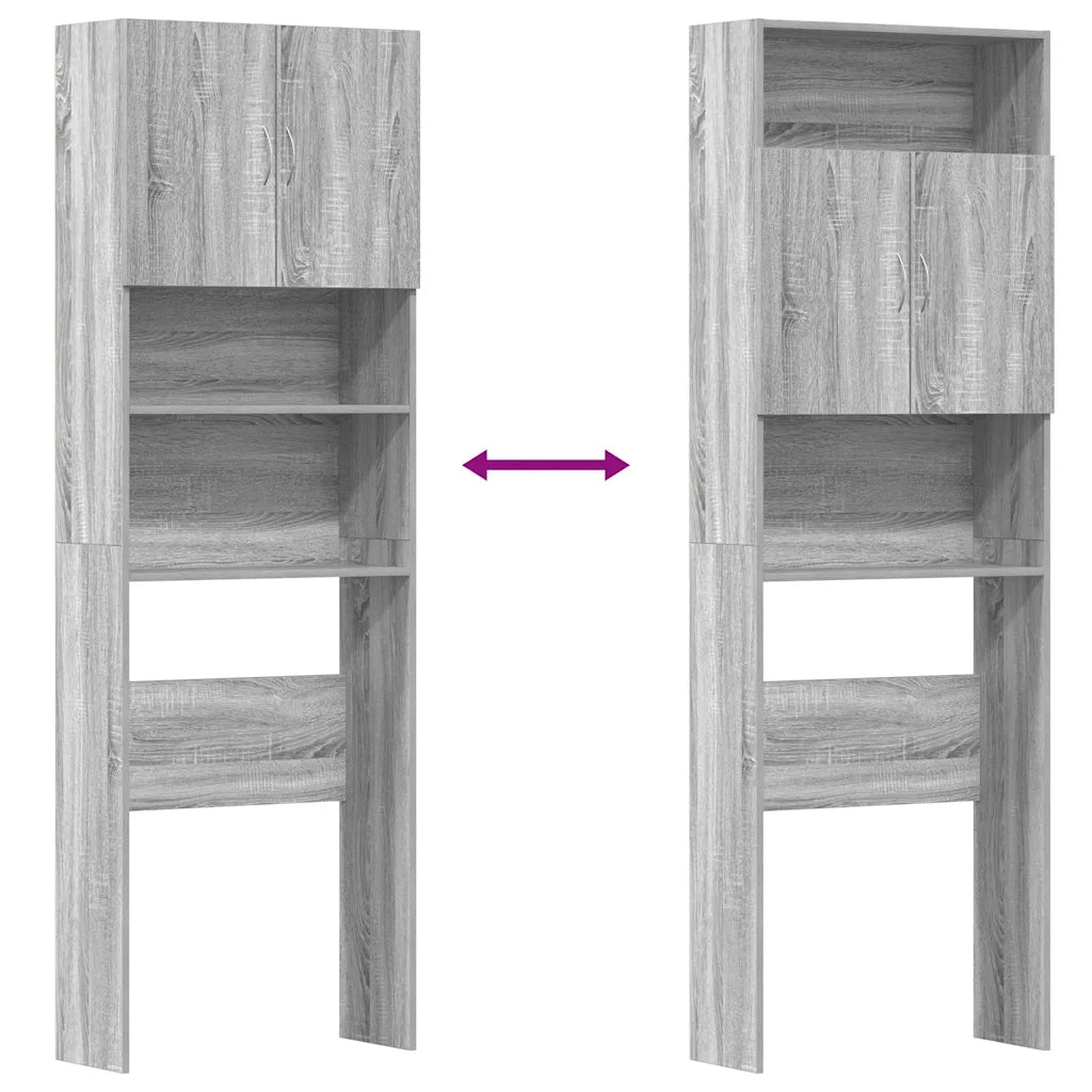 vidaXL Mobile Lavatrice Grigio Sonoma 64x24x190 cm Legno Multistrato