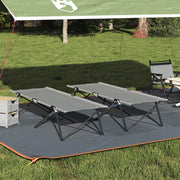 Letti da Sole Pieghevoli con Borse 2 pz Grigio Tessuto Oxford 600D