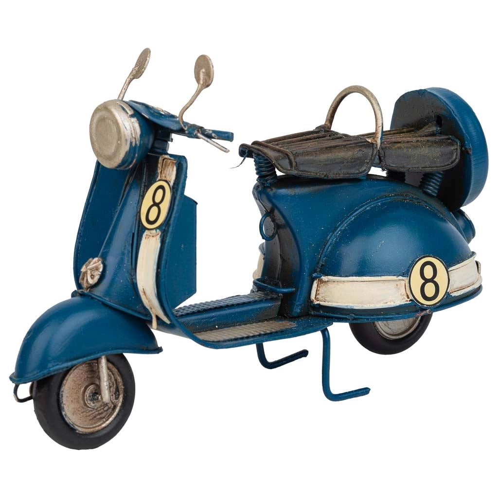 Moto in metallo blu 17x7x11h