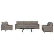Set di Divani 3 pz Tortora in Tessuto 3278294