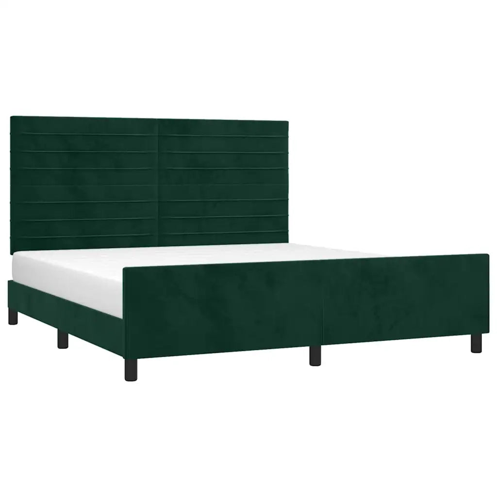 Giroletto con Testiera-Struttura Letto Verde Scuro 180x200 cm in Velluto 521628