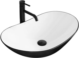 Lavabo Da Appoggio Rea Royal White Black