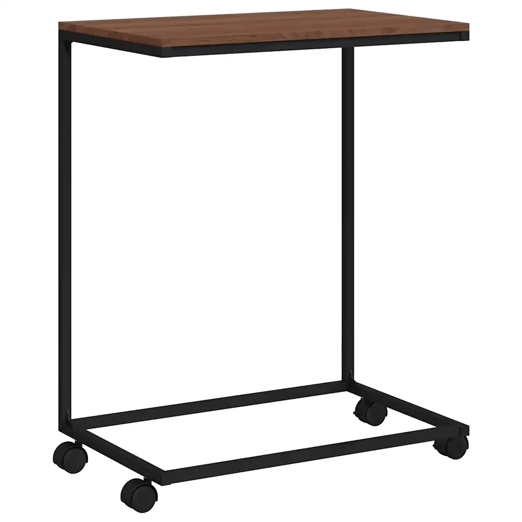 Tavolino con Ruote Nero 55x35x70 cm in Legno Multistrato 343100