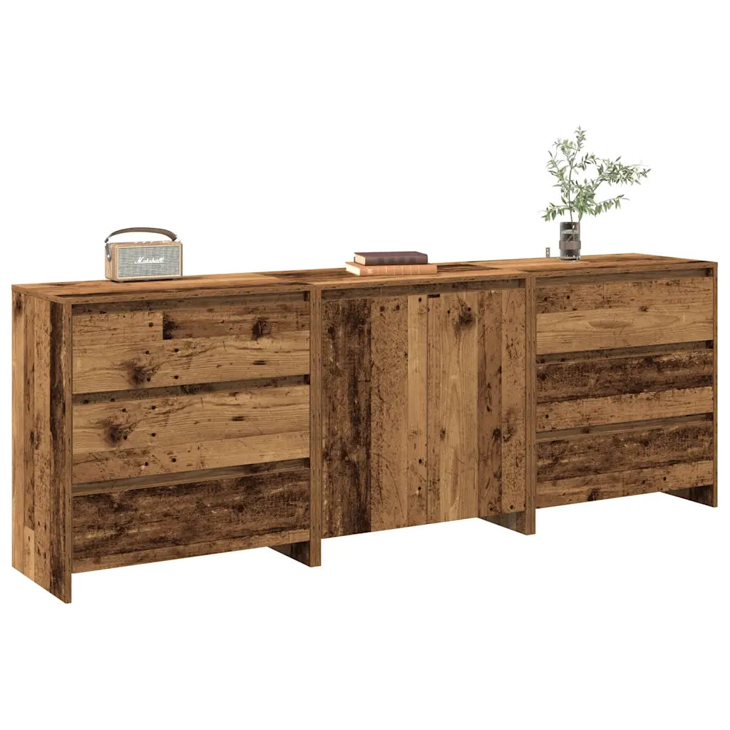 Credenza 3 pz Legno Antico in Legno Multistrato 3329179