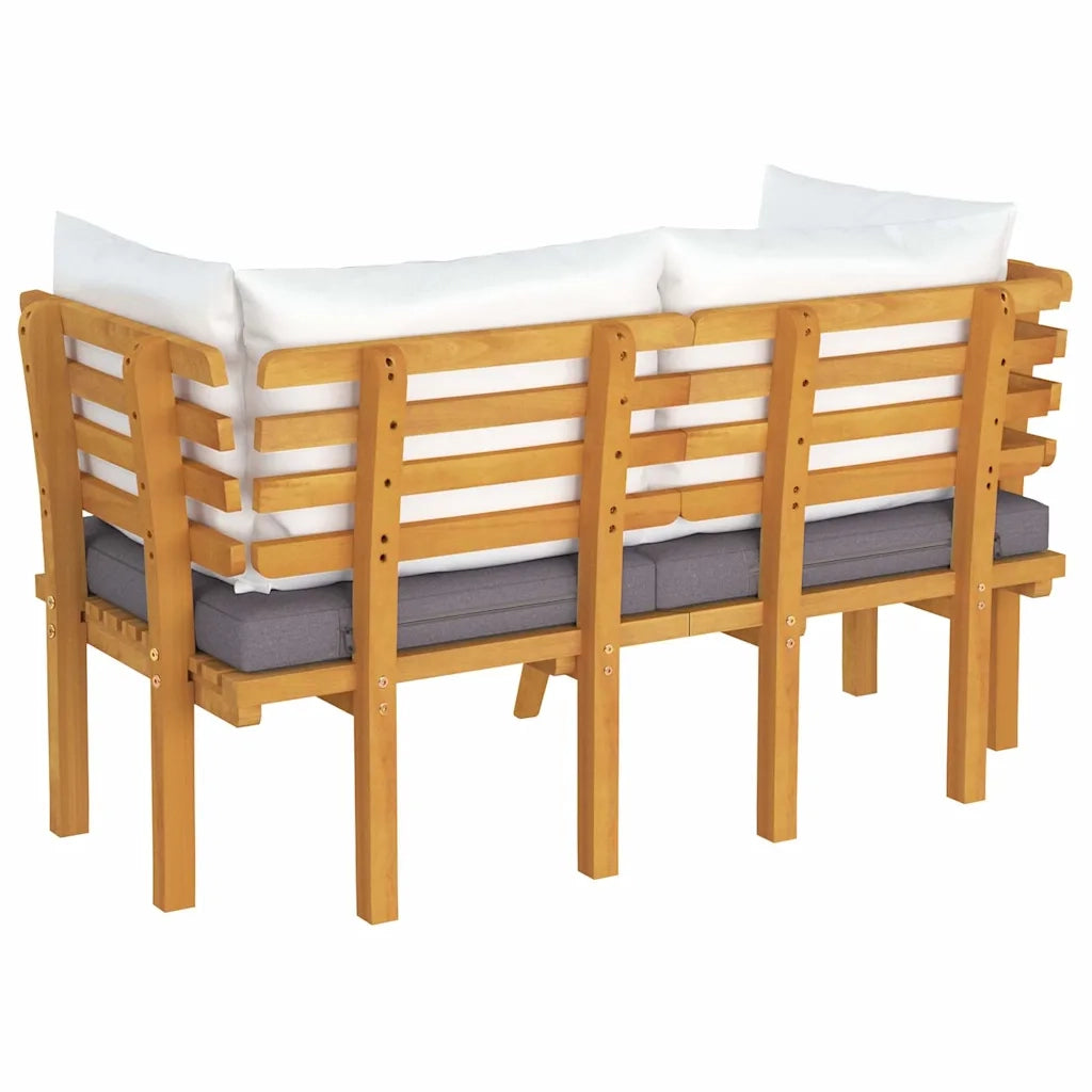 Divano da Giardino a 2 Posti e Cuscini Legno Massello di Acacia cod mxl 70742