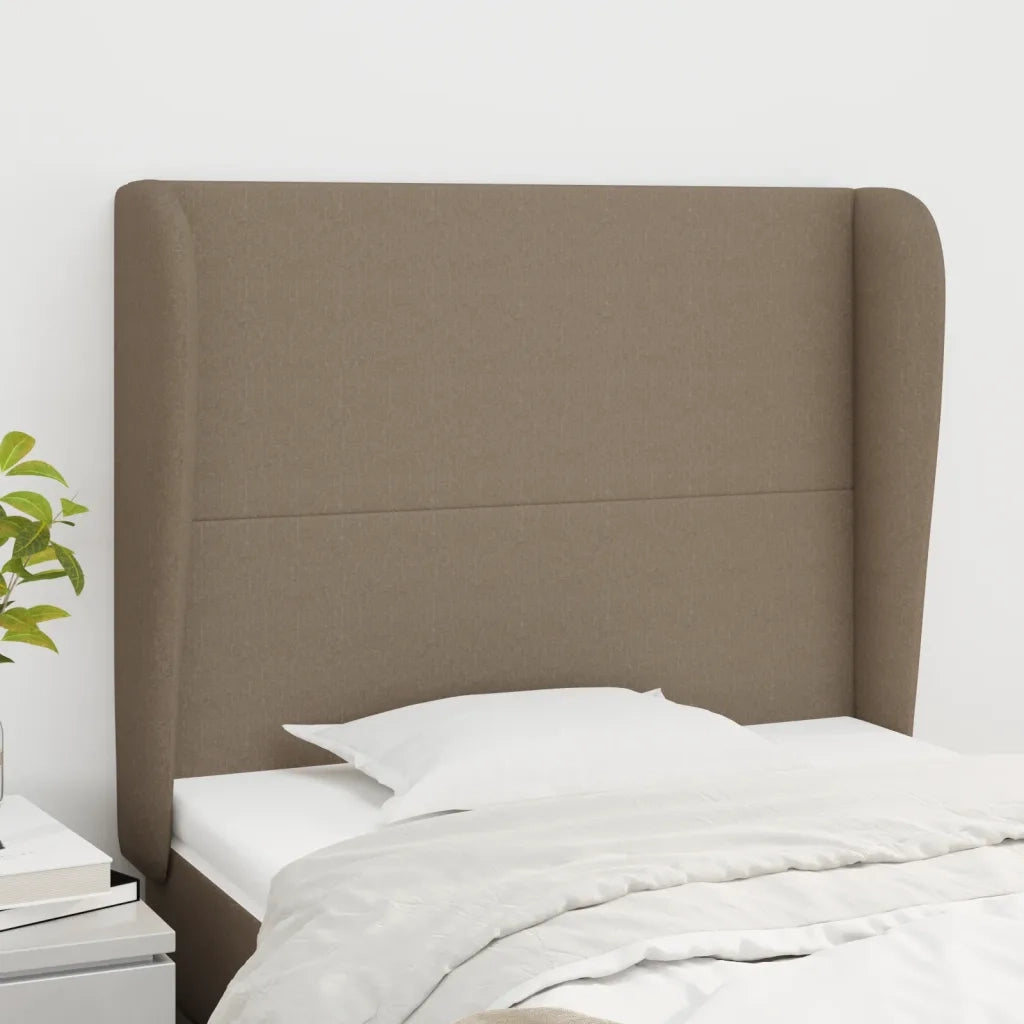 Testiera | Testata ad Orecchio Tortora 93x23x118/128 cm in Tessuto