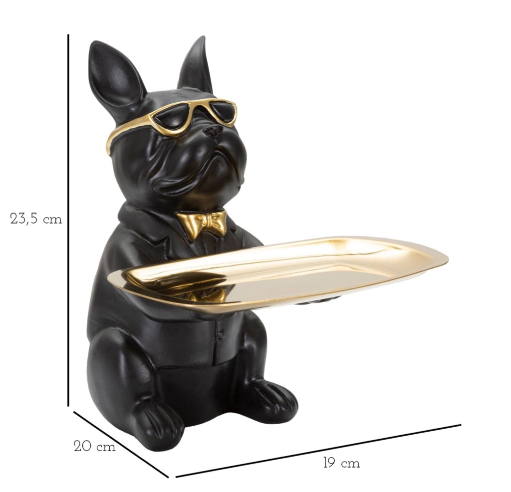 Bull Dog Svuota Tasche 19x23,5x20 cm in Poliresina Nero/Oro