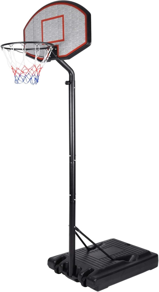 Canestro da Basket Mobile con Rotelle Altezza Regolabile 257-305cm con Base Set Cestino Partita Pallacanestro