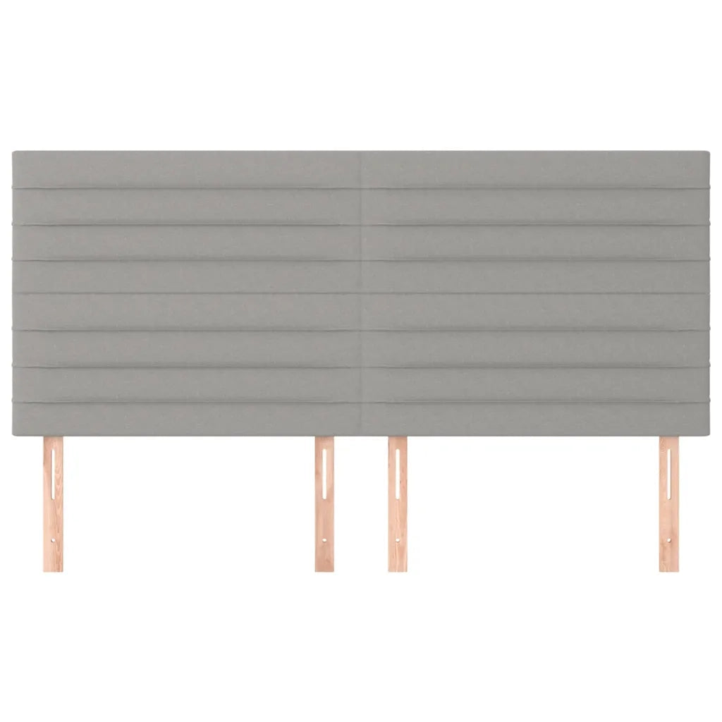 Testiera-Testata Decorativa Grigio Chiaro 200x5x118/128 cm Tessuto 334448