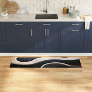 Tappeto da Cucina Nero 150 x 45 cm Velluto 42013420