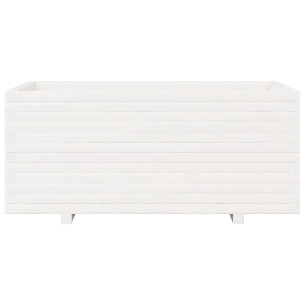 Fioriera da Giardino Bianca 110x60x49,5 cm Legno Massello Pino