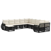 Set Divano da Giardino 11 pcs Nero polyrattan 3435616