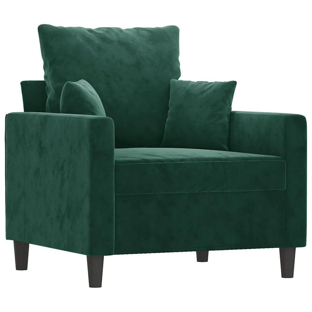 Divano Sedia-Poltrona Verde Scuro 60 cm Velluto 250628