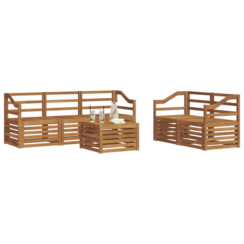 Set divani 6 pcs Naturale Legno di Acacia Massello 3374384