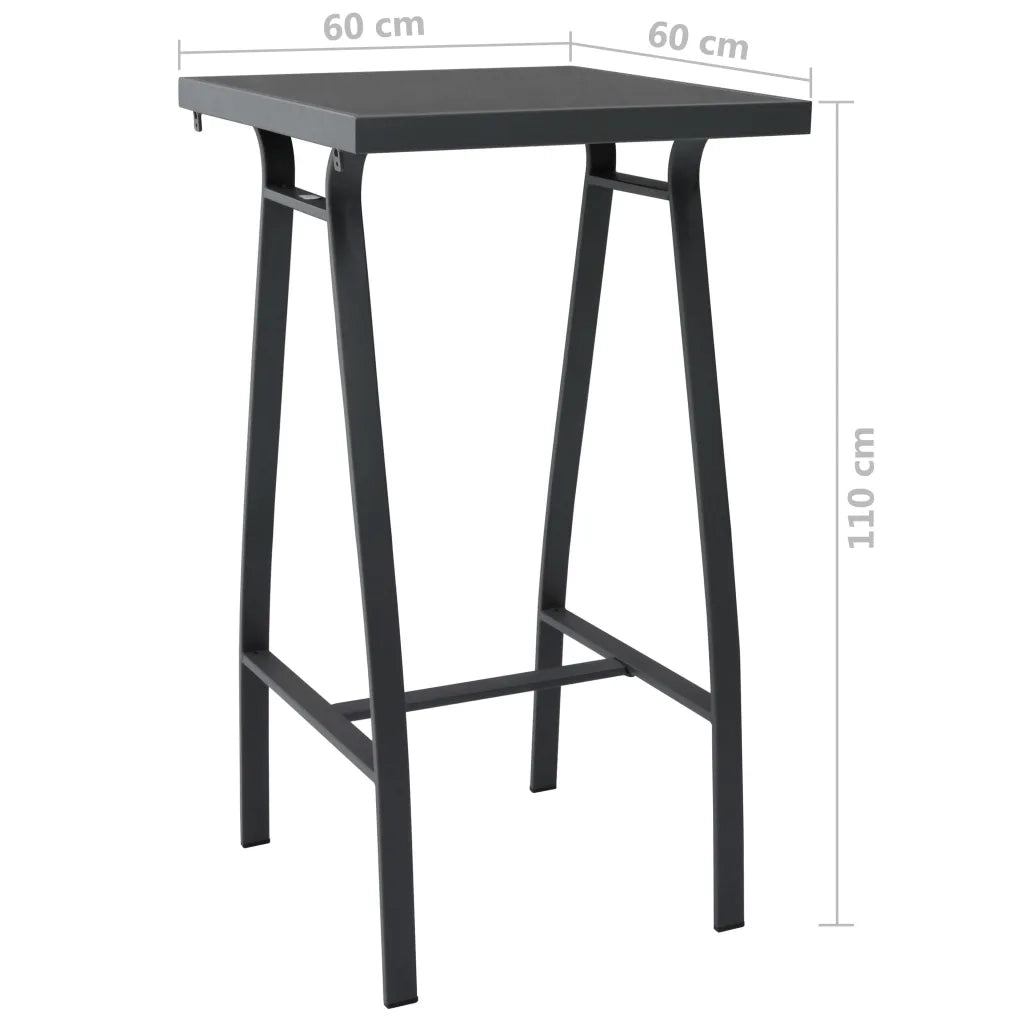 Set Bar da Giardino 3 pz Nero e Grigio 3073573
