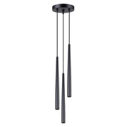 Lampada a sospensione rotonda nera 3 luci G9 Serena