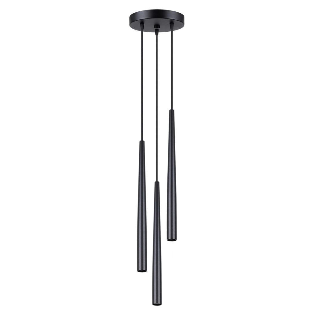 Lampada a sospensione rotonda nera 3 luci G9 Serena