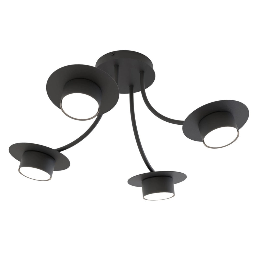 Lampada a sospensione ENSO in acciaio nero opaco