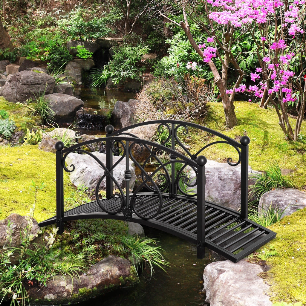Ponticello da giardino in metallo ¨C zephmum ¨C nero 102x48x49 cm