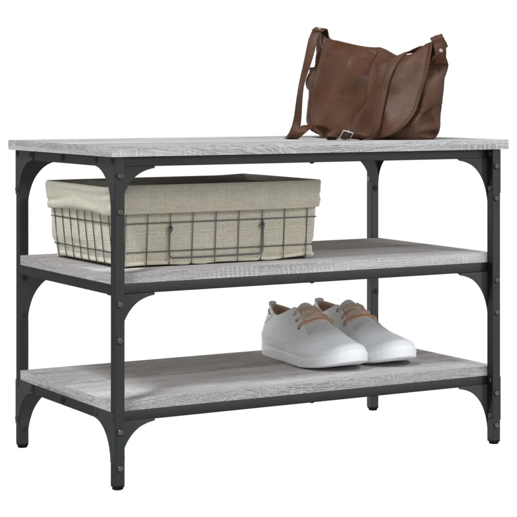 Panca Porta Scarpe Grigio Sonoma 70x38,5x49cm Legno Multistrato 839041