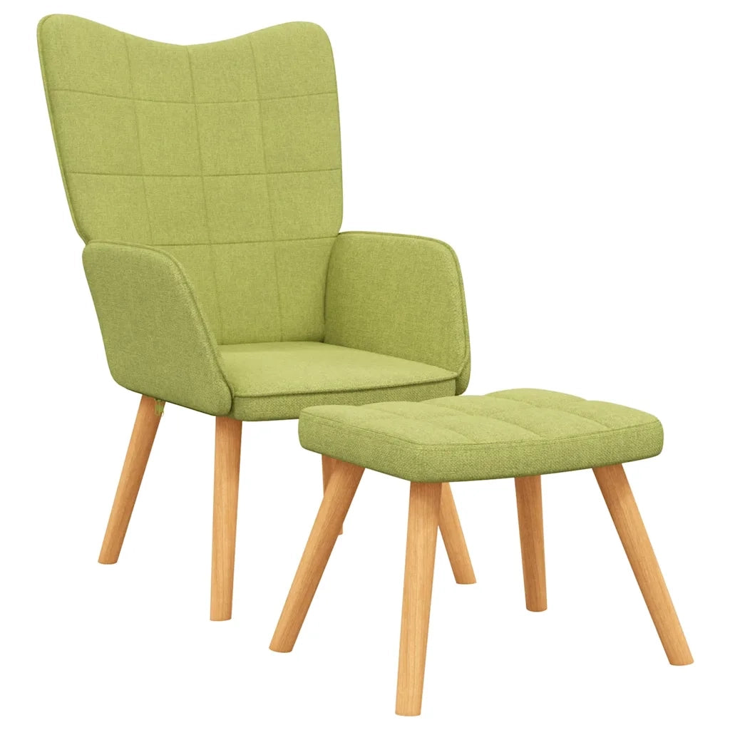 Poltrona Relax con Poggiapiedi Verde in Tessuto 327935