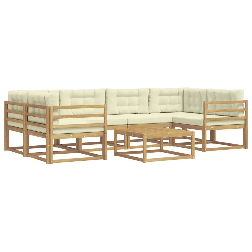 Set di divani da esterno con cuscino 5 pcs Bianco e Crema 3386114