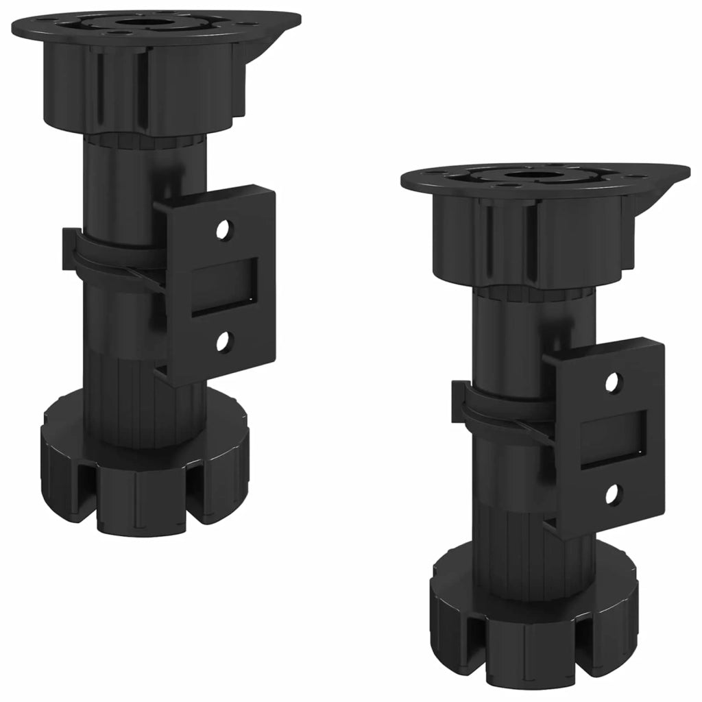 Piedini per mobili Regolabile 2 pcs Nero 46 x 46 x 128 mm PP 864784