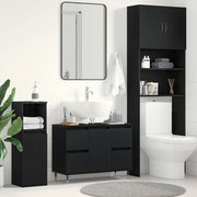 Armadio per Lavabo da Bagno Rovere Nero 80 x 33 x 60 cm 862893