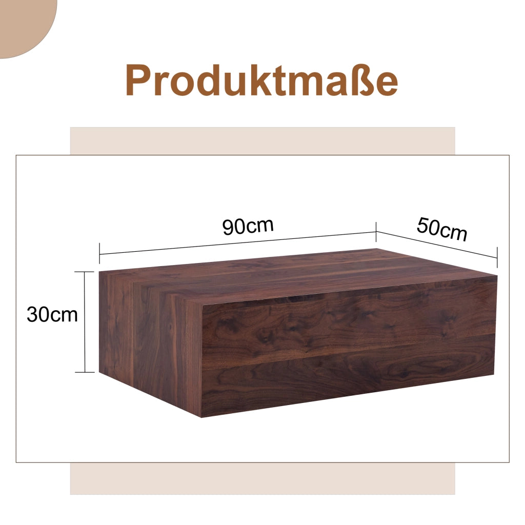 TAVOLINO DA CAFFÈ Rettangolare 90x50x30 cm Effetto Noce MDF