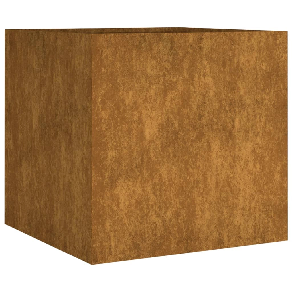 Vassoio per fioriera aiuola rialzata piante fiori terrazzo giardino 40 x 41 x 40 cm acciaio corten marrone 02_0037594