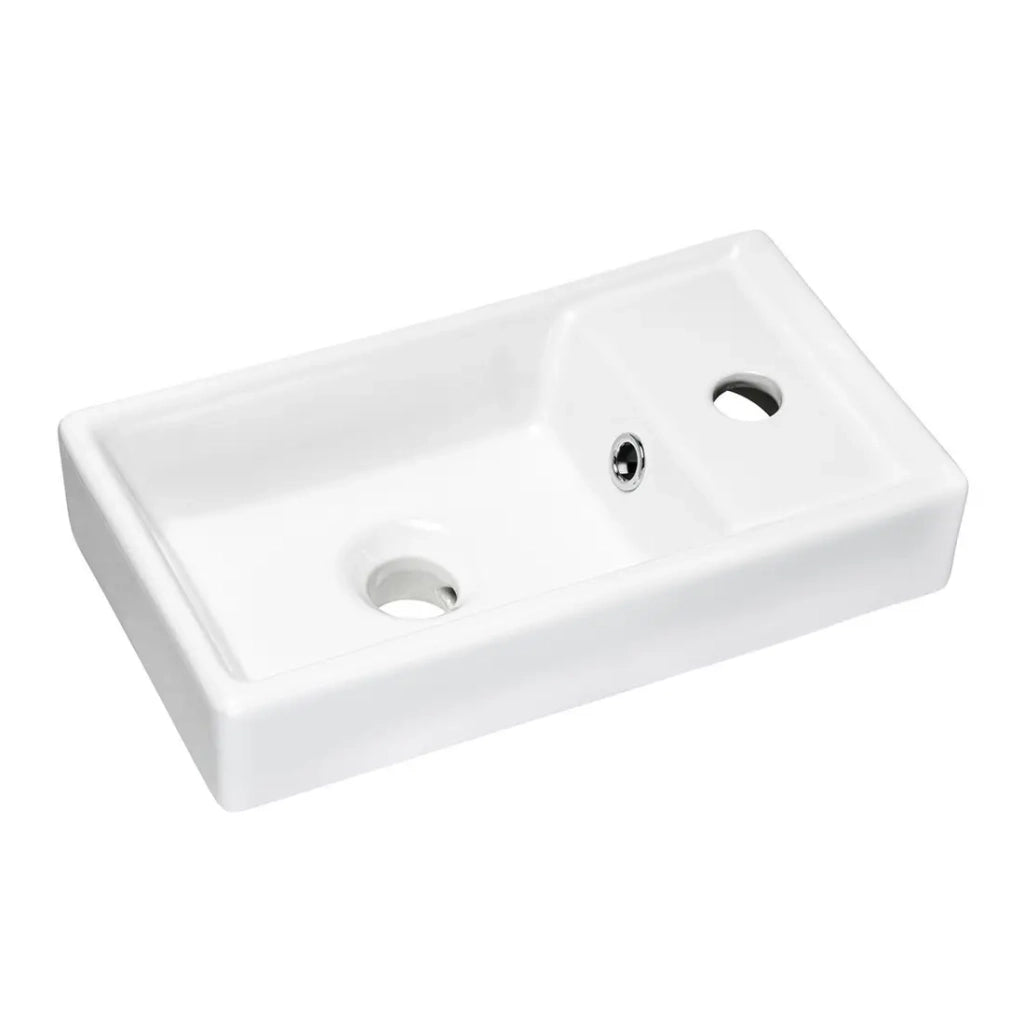 Lavabo da incasso CITY 40 cm compatto in ceramica bianco lucido design morbido