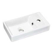 Lavabo da incasso CITY 40 cm compatto in ceramica bianco lucido design morbido