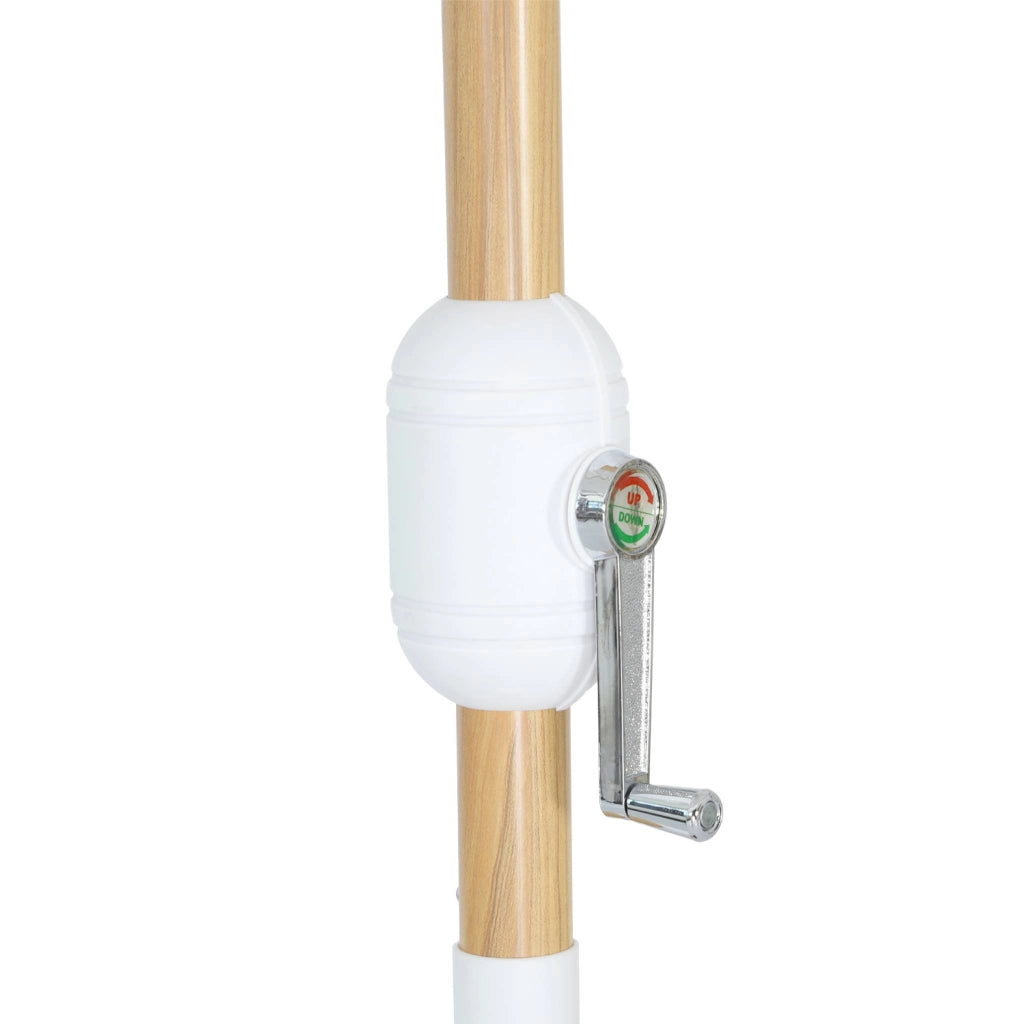 Ombrellone rettangolare asta effetto legno, 3x3m, righe beige