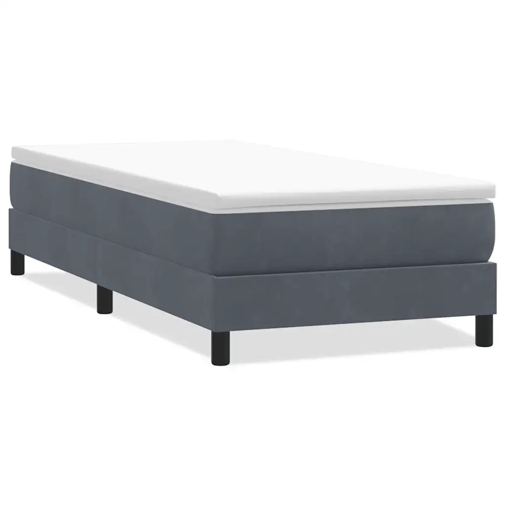 Giroletto a Molle senza Materasso Grigio Scuro 80x210cm Velluto