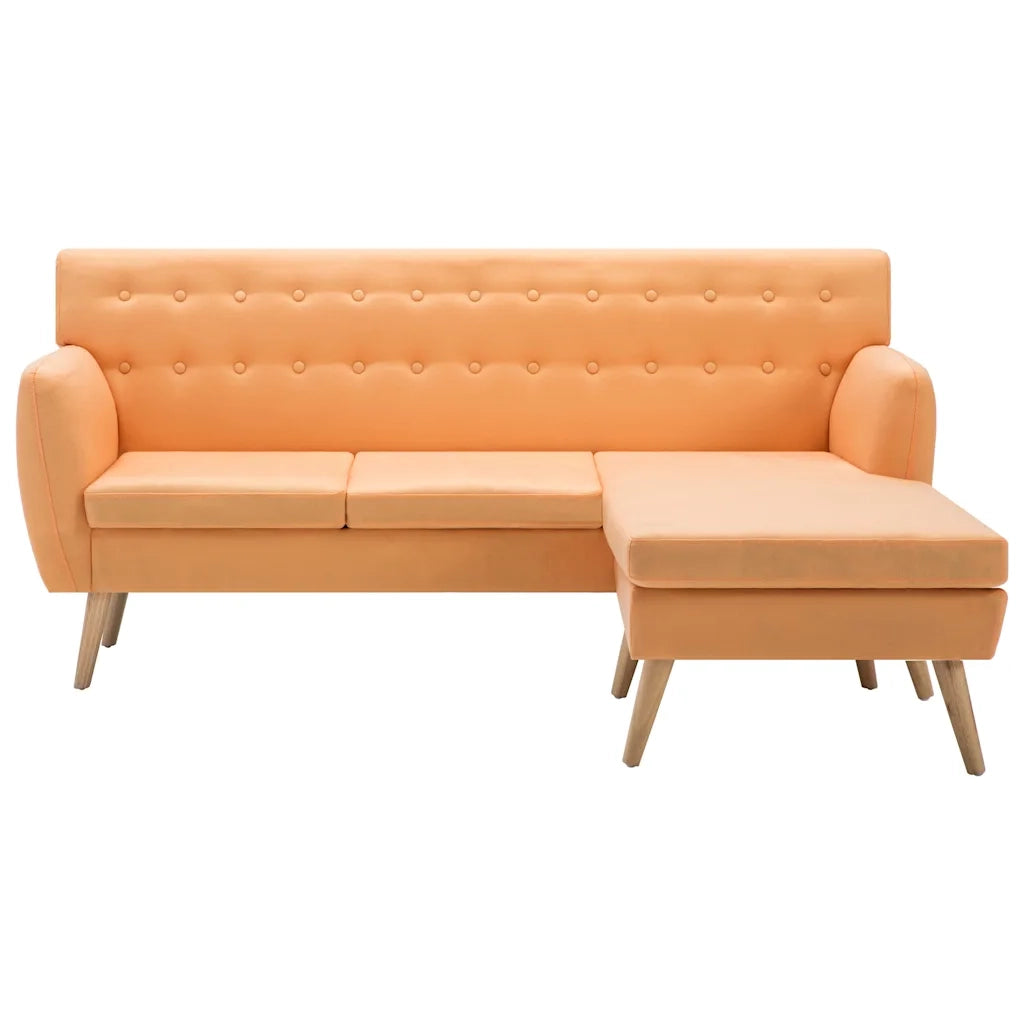 Divano a L Rivestito in Tessuto 171,5x138x81,5 cm Arancione