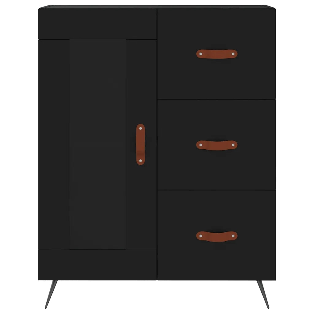 Credenza Nera 69,5x34x180 cm in Legno Multistrato 3198570