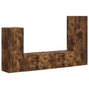 Set mobile TV 4 pz | Armadietto TV | Mobile Porta TV Rovere fum¨¦ Legno multistrato