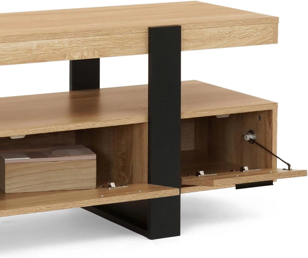 Porta TV PHOENIX 140 cm con cassetti in legno e nero
